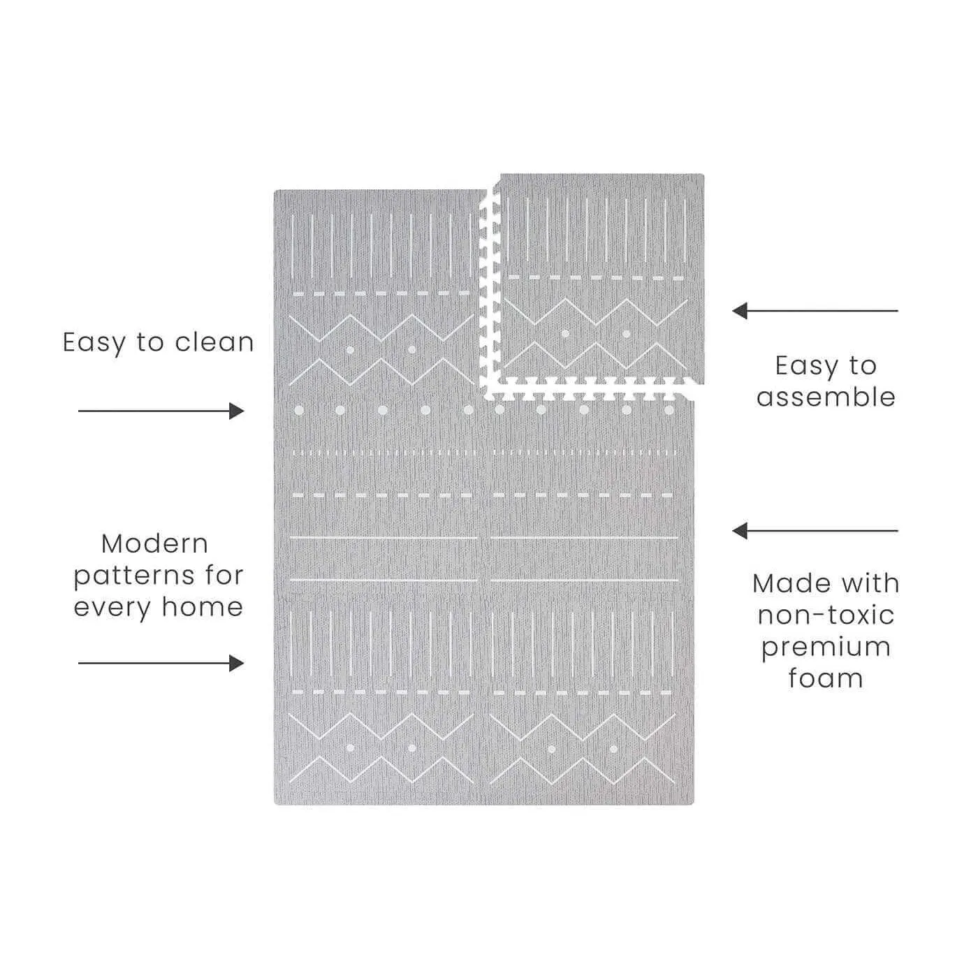 Toddlekind Premium Foam Playmats | Berber - Storm