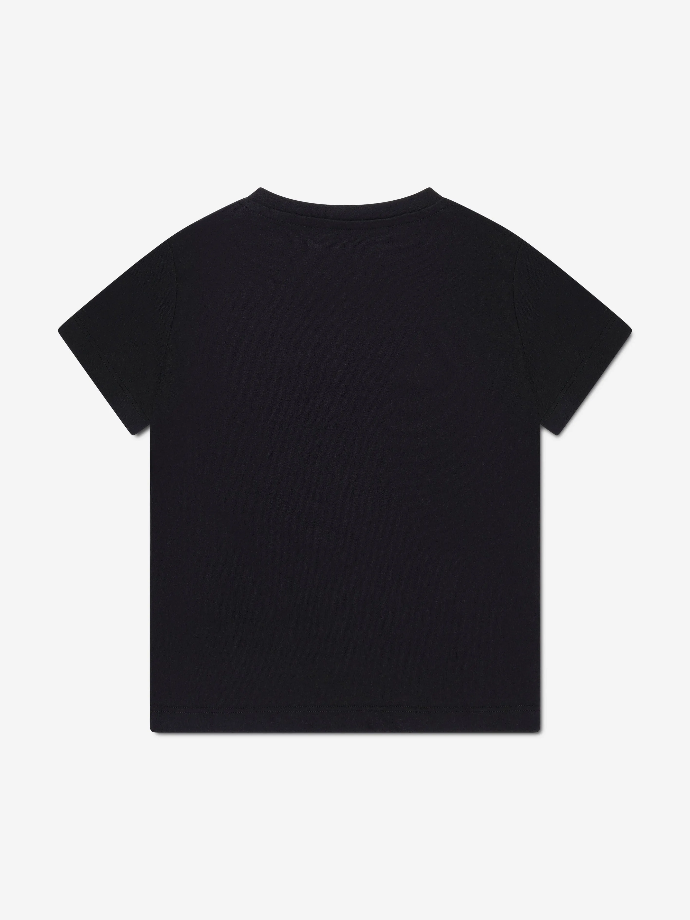 Versace Boys Logo Print T-Shirt in Black