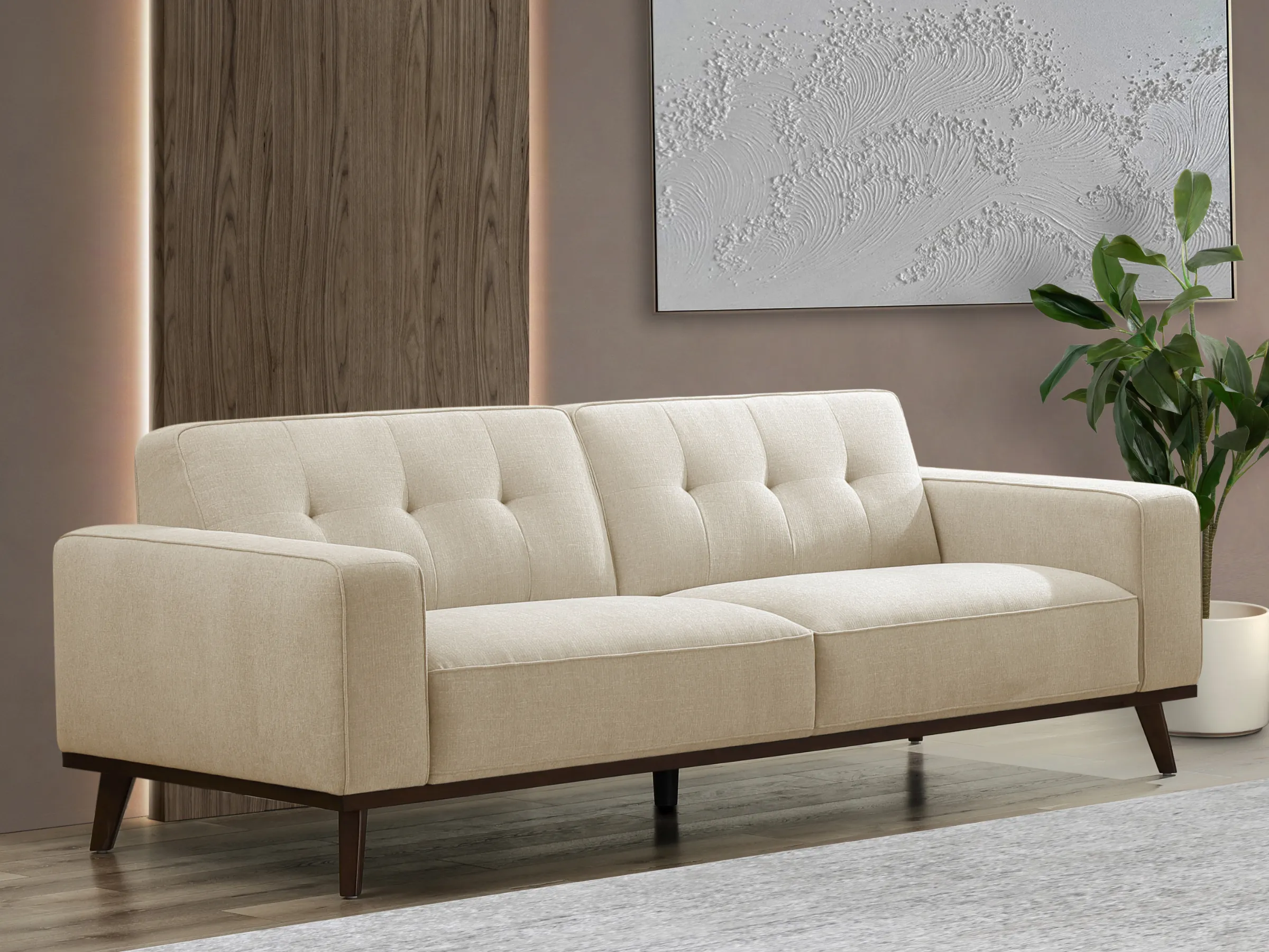 Vicenza Mid-Century Upholstered Sofa