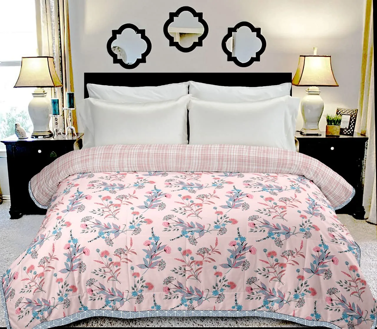 VVJ KITCHEN STORE Pure Cotton Reversible Ac Dohar Double Bed Size Dohar | AC Blanket | Dohar | Quilt | Summer Dohar | Soft Light-Weight Bed Blanket