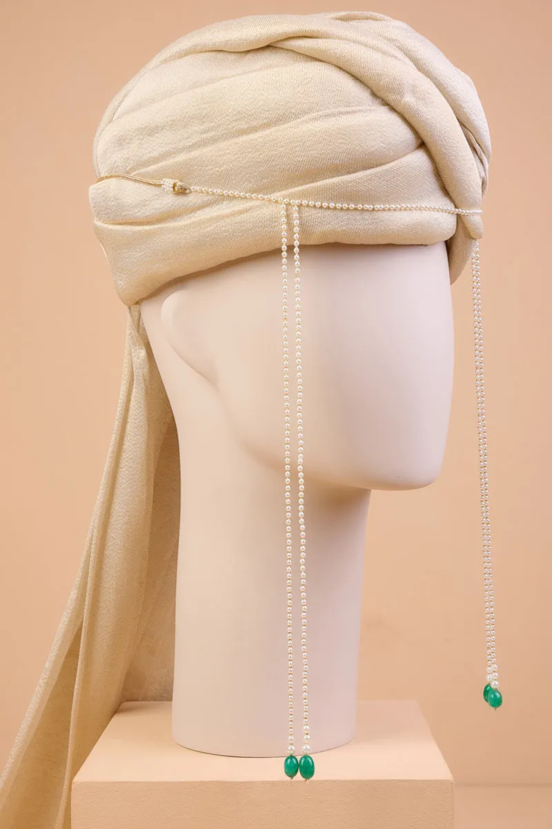 White Simple Pearl Sehra