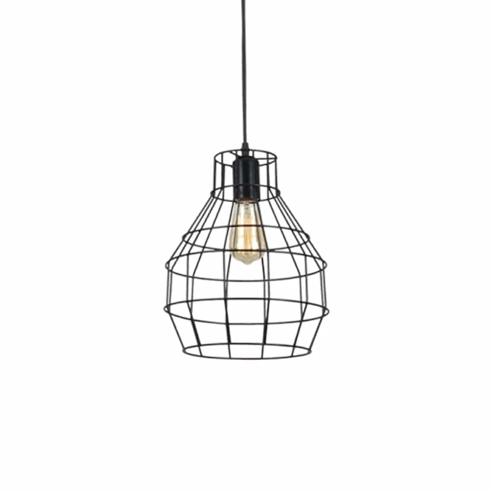 Wire Cone Pendant Light Black