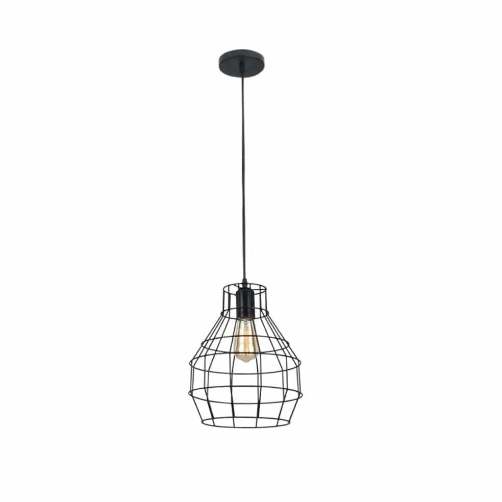 Wire Cone Pendant Light Black