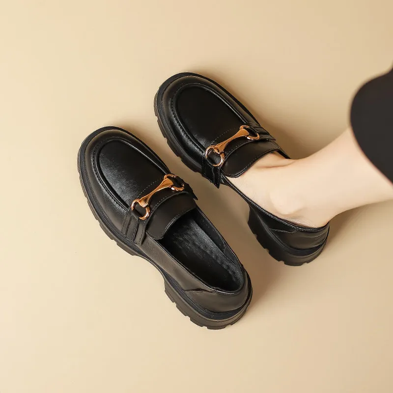 Women Retro Soft Comfort Thick Soled Loafers