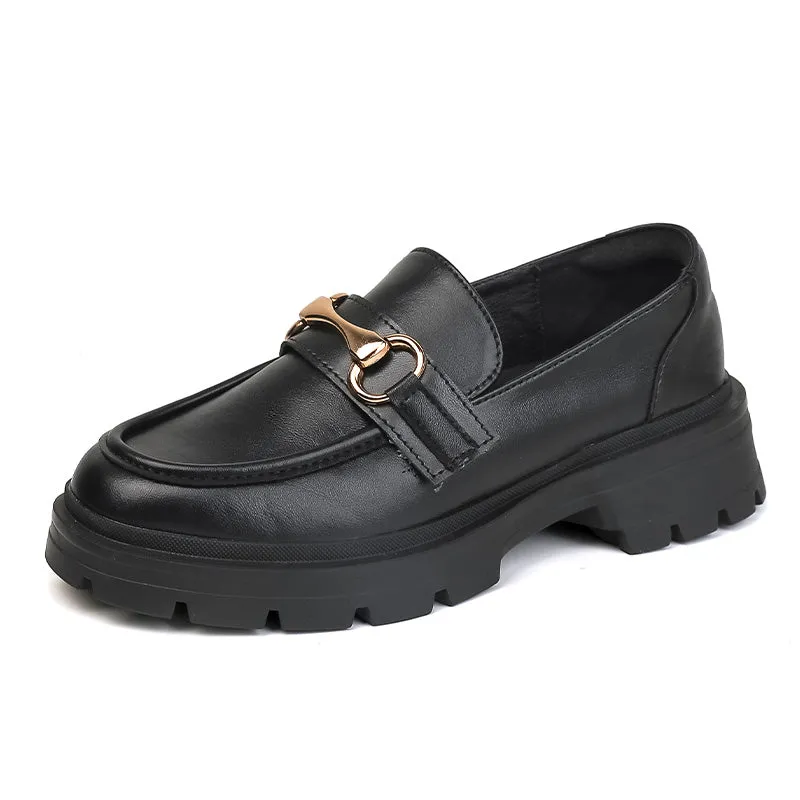 Women Retro Soft Comfort Thick Soled Loafers